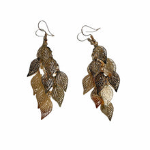 Load image into Gallery viewer, Bohemian Golden Leaf earrings
