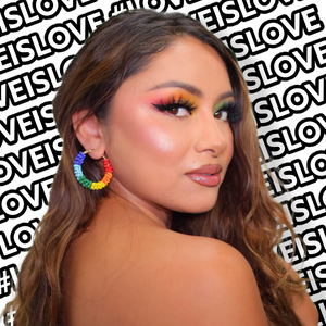 PRIDE beaded hoop earrings