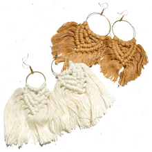 Load image into Gallery viewer, Macramé Fringe earrings
